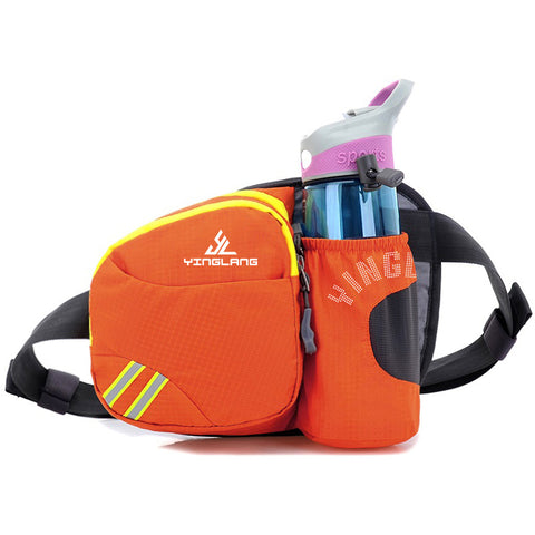 Darrahopens Sports & Fitness > Exercise, Gym & Fitness > Gym Equipment & Accessories Orange Lightweight Running Waist Pack with Stable Bottle Holder - Multi-Functional Nylon Sports Fanny Pack for Marathon, Hiking, Cycling & Climbing
