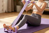 Pedal Resistance Band with Handles Adjustable Detachable Multifunction Pedal Resistance Band for Abs Arms Waist Legs Home Fitness - Purple