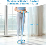 Darrahopens Sports & Fitness > Exercise, Gym & Fitness > Gym Equipment & Accessories Pedal Resistance Bands with Handles, Upgrade 6-Tubes Manual Tension Training Pedal, Natural Rubber Foot Pedal Resistance Bands, Multifunction Fitness Bands for Abdomen, Waist, Arm, Leg（Blue）
