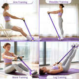 Darrahopens Sports & Fitness > Exercise, Gym & Fitness > Gym Equipment & Accessories Pedal Resistance Bands with Handles, Upgrade 6-Tubes Manual Tension Training Pedal, Natural Rubber Foot Pedal Resistance Bands, Multifunction Fitness Bands for Abdomen, Waist, Arm, Leg（Purple）