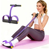 Darrahopens Sports & Fitness > Exercise, Gym & Fitness > Gym Equipment & Accessories Pedal Resistance Bands with Handles, Upgrade 6-Tubes Manual Tension Training Pedal, Natural Rubber Foot Pedal Resistance Bands, Multifunction Fitness Bands for Abdomen, Waist, Arm, Leg（Purple）