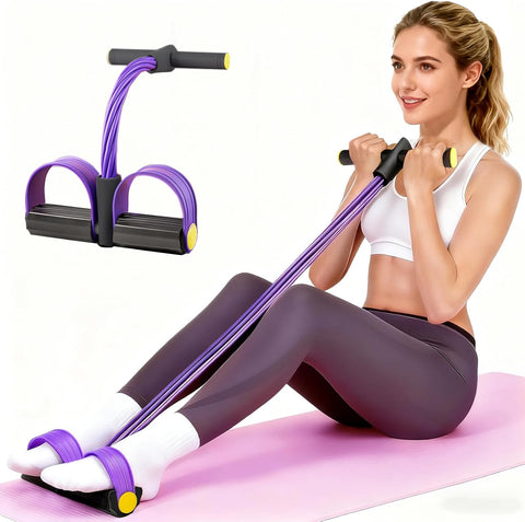 Darrahopens Sports & Fitness > Exercise, Gym & Fitness > Gym Equipment & Accessories Pedal Resistance Bands with Handles, Upgrade 6-Tubes Manual Tension Training Pedal, Natural Rubber Foot Pedal Resistance Bands, Multifunction Fitness Bands for Abdomen, Waist, Arm, Leg（Purple）