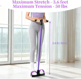 Darrahopens Sports & Fitness > Exercise, Gym & Fitness > Gym Equipment & Accessories Pedal Resistance Bands with Handles, Upgrade 6-Tubes Manual Tension Training Pedal, Natural Rubber Foot Pedal Resistance Bands, Multifunction Fitness Bands for Abdomen, Waist, Arm, Leg（Purple）
