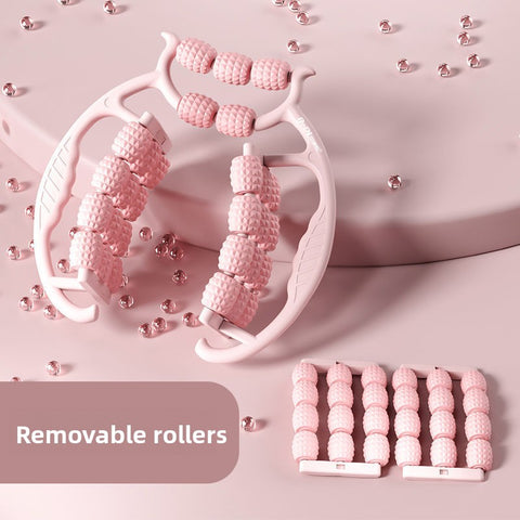 Darrahopens Sports & Fitness > Exercise, Gym & Fitness > Gym Equipment & Accessories Pink 360-Degree Wrap Around Leg Roller Massager with 29 Acupressure Points for Muscle Recovery and Body Shaping Essential Tool for Local Home Workouts