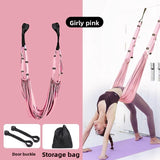 Darrahopens Sports & Fitness > Exercise, Gym & Fitness > Gym Equipment & Accessories Pink Aerial Yoga Door Hanging Strap for Home Workouts Adjustable Stretch Band for Backbend Inversion and Flexibility Premium Standard Fit for Local Enthusiasts