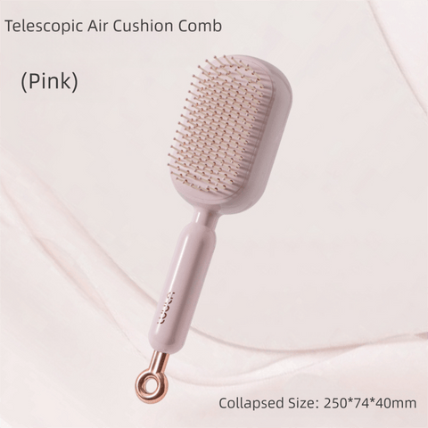 Darrahopens Sports & Fitness > Exercise, Gym & Fitness > Gym Equipment & Accessories Pink Innovative Self-Cleaning Cushion Hairbrush - Retractable Bristle Detangling & Scalp Massager