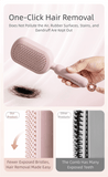Darrahopens Sports & Fitness > Exercise, Gym & Fitness > Gym Equipment & Accessories Pink Innovative Self-Cleaning Cushion Hairbrush - Retractable Bristle Detangling & Scalp Massager