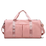 Darrahopens Sports & Fitness > Exercise, Gym & Fitness > Gym Equipment & Accessories Pink Large Capacity Travel Duffel Bag – Wet & Dry Separation, Shoe Compartment, and Luggage Sleeve for Gym, Yoga, and Short Trips