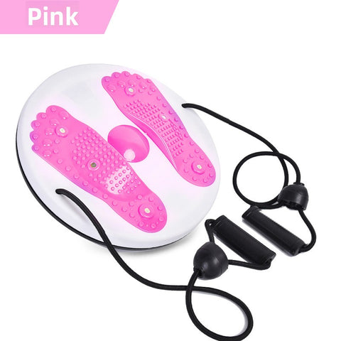 Darrahopens Sports & Fitness > Exercise, Gym & Fitness > Gym Equipment & Accessories Pink Magnetic Waist Twisting Disc with Resistance Bands Portable Fitness Board for Home Office Core Training 27.5cm Large Diameter