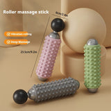 Darrahopens Sports & Fitness > Exercise, Gym & Fitness > Gym Equipment & Accessories Pink Portable Electric Yoga Massage Roller - Handheld Fitness Recovery Tool, Deep Tissue Muscle Relaxer & Fascia Release Stick