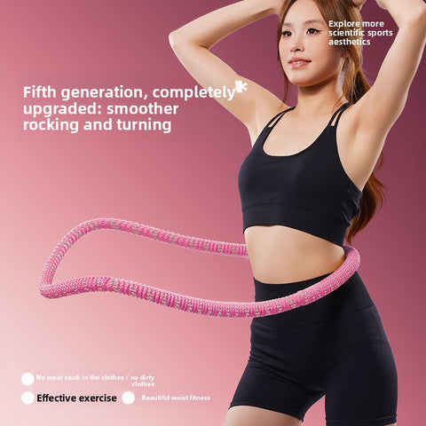 Darrahopens Sports & Fitness > Exercise, Gym & Fitness > Gym Equipment & Accessories Pink Weighted Soft Spring Hula Hoop with Silent Alloy Interior and Polyester Wrap for Home Gym Full Body Fitness and Abdominal Training Solution