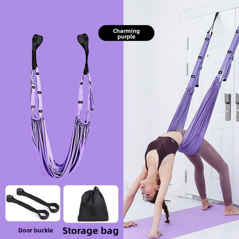 Darrahopens Sports & Fitness > Exercise, Gym & Fitness > Gym Equipment & Accessories Purple Aerial Yoga Door Hanging Strap for Home Workouts Adjustable Stretch Band for Backbend Inversion and Flexibility Premium Standard Fit for Local Enthusiasts