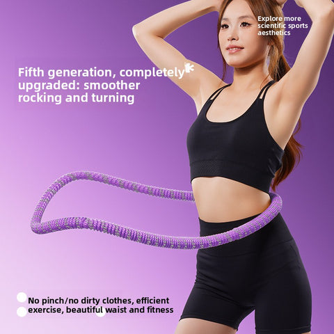 Darrahopens Sports & Fitness > Exercise, Gym & Fitness > Gym Equipment & Accessories Purple Weighted Soft Spring Hula Hoop with Silent Alloy Interior and Polyester Wrap for Home Gym Full Body Fitness and Abdominal Training Solution