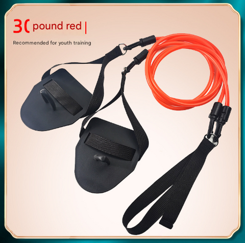 Darrahopens Sports & Fitness > Exercise, Gym & Fitness > Gym Equipment & Accessories Red Flippers [Training Stroke] [30lbs] Swim Resistance Band Trainer - Dry-Land Arm Strength & Stroke Exercise Cords
