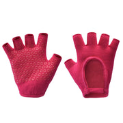Darrahopens Sports & Fitness > Exercise, Gym & Fitness > Gym Equipment & Accessories Rose Red 2-Pack Women's Non-Slip Yoga Gloves - Open Back Half Finger Cotton Stretchy Grip Gloves for Aerial Yoga, Pilates, and Fitness