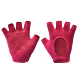 Darrahopens Sports & Fitness > Exercise, Gym & Fitness > Gym Equipment & Accessories Rose Red 2-Pack Women's Non-Slip Yoga Gloves - Open Back Half Finger Cotton Stretchy Grip Gloves for Aerial Yoga, Pilates, and Fitness