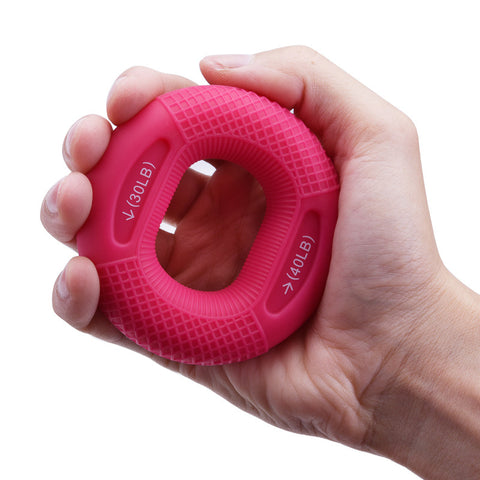 Darrahopens Sports & Fitness > Exercise, Gym & Fitness > Gym Equipment & Accessories Rose Red 30/40LB 2-Pack Silicone Hand Grip Strengthener Rings - Dual-Resistance Finger Exerciser and Forearm Trainer for Muscle Recovery and Carpal Tunnel Prevention