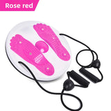 Darrahopens Sports & Fitness > Exercise, Gym & Fitness > Gym Equipment & Accessories Rose red Magnetic Waist Twisting Disc with Resistance Bands Portable Fitness Board for Home Office Core Training 27.5cm Large Diameter