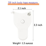 Darrahopens Sports & Fitness > Exercise, Gym & Fitness > Gym Equipment & Accessories Soft Retractable Body Tape Measure for Fitness, Tailoring & Home Use – 60-Inch Dual-Scale Measuring Tape with Lock, 3-Pack of Identical Units (White)