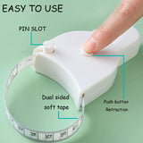 Darrahopens Sports & Fitness > Exercise, Gym & Fitness > Gym Equipment & Accessories Soft Retractable Body Tape Measure for Fitness, Tailoring & Home Use – 60-Inch Dual-Scale Measuring Tape with Lock, 3-Pack of Identical Units (White)