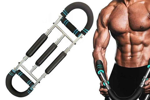 Darrahopens Sports & Fitness > Exercise, Gym & Fitness > Gym Equipment & Accessories Twister Arm Trainer Adjustable Twister Arm Chest Exerciser With 3 Springs - Blue