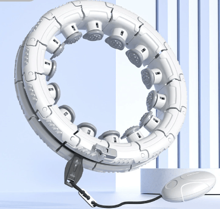 Darrahopens Sports & Fitness > Exercise, Gym & Fitness > Gym Equipment & Accessories White 24 Sections Adjustable Smart Hula Hoop with Weighted Ball - Never-Fall Fitness Ring with Massage Nodes for Core Training