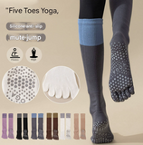 Darrahopens Sports & Fitness > Exercise, Gym & Fitness > Gym Equipment & Accessories White 2PCS Women's Professional Five-Finger Compression Calf Socks - High-Performance Knee-High Non-Slip Grip Socks for Yoga, Running, and Fitness