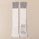 Darrahopens Sports & Fitness > Exercise, Gym & Fitness > Gym Equipment & Accessories White 2PCS Women's Professional Five-Finger Compression Calf Socks - High-Performance Knee-High Non-Slip Grip Socks for Yoga, Running, and Fitness