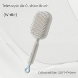 Darrahopens Sports & Fitness > Exercise, Gym & Fitness > Gym Equipment & Accessories White Innovative Self-Cleaning Cushion Hairbrush - Retractable Bristle Detangling & Scalp Massager
