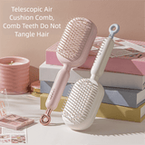 Darrahopens Sports & Fitness > Exercise, Gym & Fitness > Gym Equipment & Accessories White Innovative Self-Cleaning Cushion Hairbrush - Retractable Bristle Detangling & Scalp Massager