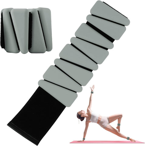Darrahopens Sports & Fitness > Exercise, Gym & Fitness > Gym Equipment & Accessories Wrist Weights Set of 2, Adjustable Silicone Workout Weights for Women and Men, Wearable Ankle/Wrist Weights Suitable for Yoga, Dance, Pilates, Pool Exercises and Jogging, 2lb（Green）