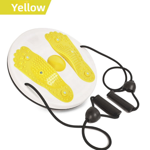 Darrahopens Sports & Fitness > Exercise, Gym & Fitness > Gym Equipment & Accessories Yellow Magnetic Waist Twisting Disc with Resistance Bands Portable Fitness Board for Home Office Core Training 27.5cm Large Diameter