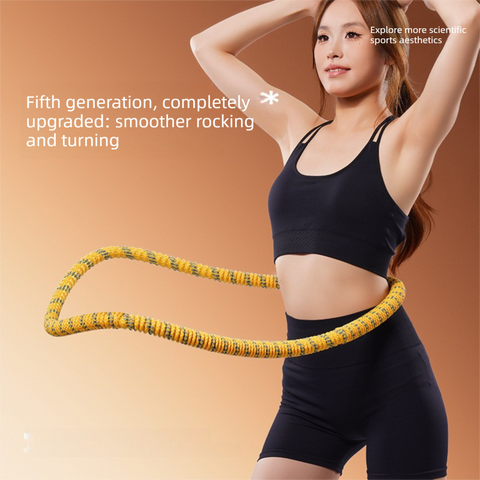 Darrahopens Sports & Fitness > Exercise, Gym & Fitness > Gym Equipment & Accessories Yellow Weighted Soft Spring Hula Hoop with Silent Alloy Interior and Polyester Wrap for Home Gym Full Body Fitness and Abdominal Training Solution
