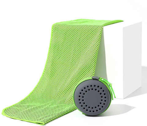 Darrahopens Sports & Fitness > Exercise, Gym & Fitness > Gym Mats Cooling Towel for Summer & Sports - Quick-Drying & Cooling - Quick-Drying Towels - Cooling Towels for Running - With Storage Box - 30x80 cm (Adult Size) Green