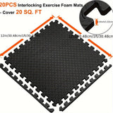Darrahopens Sports & Fitness > Exercise, Gym & Fitness > Gym Mats Interlocking Black EVA Fitness Mats Set (20pcs)