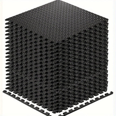 Darrahopens Sports & Fitness > Exercise, Gym & Fitness > Gym Mats Interlocking Black EVA Fitness Mats Set (20pcs)