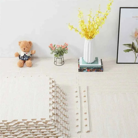 Darrahopens Sports & Fitness > Exercise, Gym & Fitness > Gym Mats White Wood Grain Interlocking Heavy Duty EVA Foam Gym Flooring Mats - 60x60cm - 24 Tiles In Australia - Darrahopens