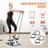Darrahopens Sports & Fitness > Exercise, Gym & Fitness > Gym & Training Step Mini Stepper Home Office Stair Stepper Machine with Resistance Bands and LCD Monitor for Full Body Workout Cardio Exercises Calves Trainer Calf Stretch