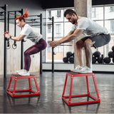 Darrahopens Sports & Fitness > Exercise, Gym & Fitness > Gym & Training Step VEVOR Plyometric Jump Box, 18 Inch Plyo Box, Steel Plyometric Platform and Jumping Agility Box, Anti-Slip Fitness Exercise Step Up Box for Home Gym Training, Conditioning Strength Training, Red