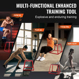 Darrahopens Sports & Fitness > Exercise, Gym & Fitness > Gym & Training Step VEVOR Plyometric Jump Box, 18 Inch Plyo Box, Steel Plyometric Platform and Jumping Agility Box, Anti-Slip Fitness Exercise Step Up Box for Home Gym Training, Conditioning Strength Training, Red