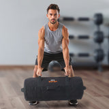 Darrahopens Sports & Fitness > Exercise, Gym & Fitness > Gym & Training Step VEVOR Workout Sandbag, Heavy Duty Workout Power Bags with Handles, 23-56 kg Adjustable Slam Bag for Fitness Strength Weight Training Cross-Training, Home Gym Exercise, Black (Unfilled)