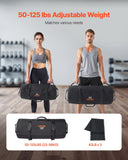 Darrahopens Sports & Fitness > Exercise, Gym & Fitness > Gym & Training Step VEVOR Workout Sandbag, Heavy Duty Workout Power Bags with Handles, 23-56 kg Adjustable Slam Bag for Fitness Strength Weight Training Cross-Training, Home Gym Exercise, Black (Unfilled)