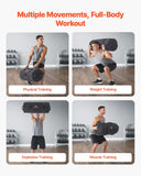 Darrahopens Sports & Fitness > Exercise, Gym & Fitness > Gym & Training Step VEVOR Workout Sandbag, Heavy Duty Workout Power Bags with Handles, 23-56 kg Adjustable Slam Bag for Fitness Strength Weight Training Cross-Training, Home Gym Exercise, Black (Unfilled)
