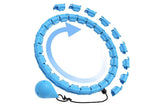 Darrahopens Sports & Fitness > Exercise, Gym & Fitness > Gymnastics 32 Section Weighted Hula Hoop with Massage Rollers - Blue