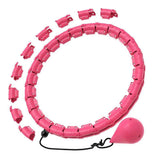 Darrahopens Sports & Fitness > Exercise, Gym & Fitness > Gymnastics 32 Section Weighted Hula Hoop with Massage Rollers - Pink