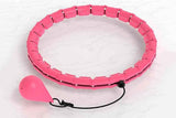 Darrahopens Sports & Fitness > Exercise, Gym & Fitness > Gymnastics 32 Section Weighted Hula Hoop with Massage Rollers - Pink