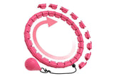 Darrahopens Sports & Fitness > Exercise, Gym & Fitness > Gymnastics 32 Section Weighted Hula Hoop with Massage Rollers - Pink