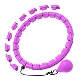 Darrahopens Sports & Fitness > Exercise, Gym & Fitness > Gymnastics 32 Section Weighted Hula Hoop with Massage Rollers - Purple