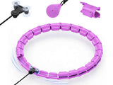 Darrahopens Sports & Fitness > Exercise, Gym & Fitness > Gymnastics 32 Section Weighted Hula Hoop with Massage Rollers - Purple