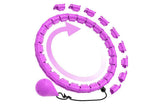 Darrahopens Sports & Fitness > Exercise, Gym & Fitness > Gymnastics 32 Section Weighted Hula Hoop with Massage Rollers - Purple